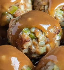 Leftover Turkey Stuffing Balls